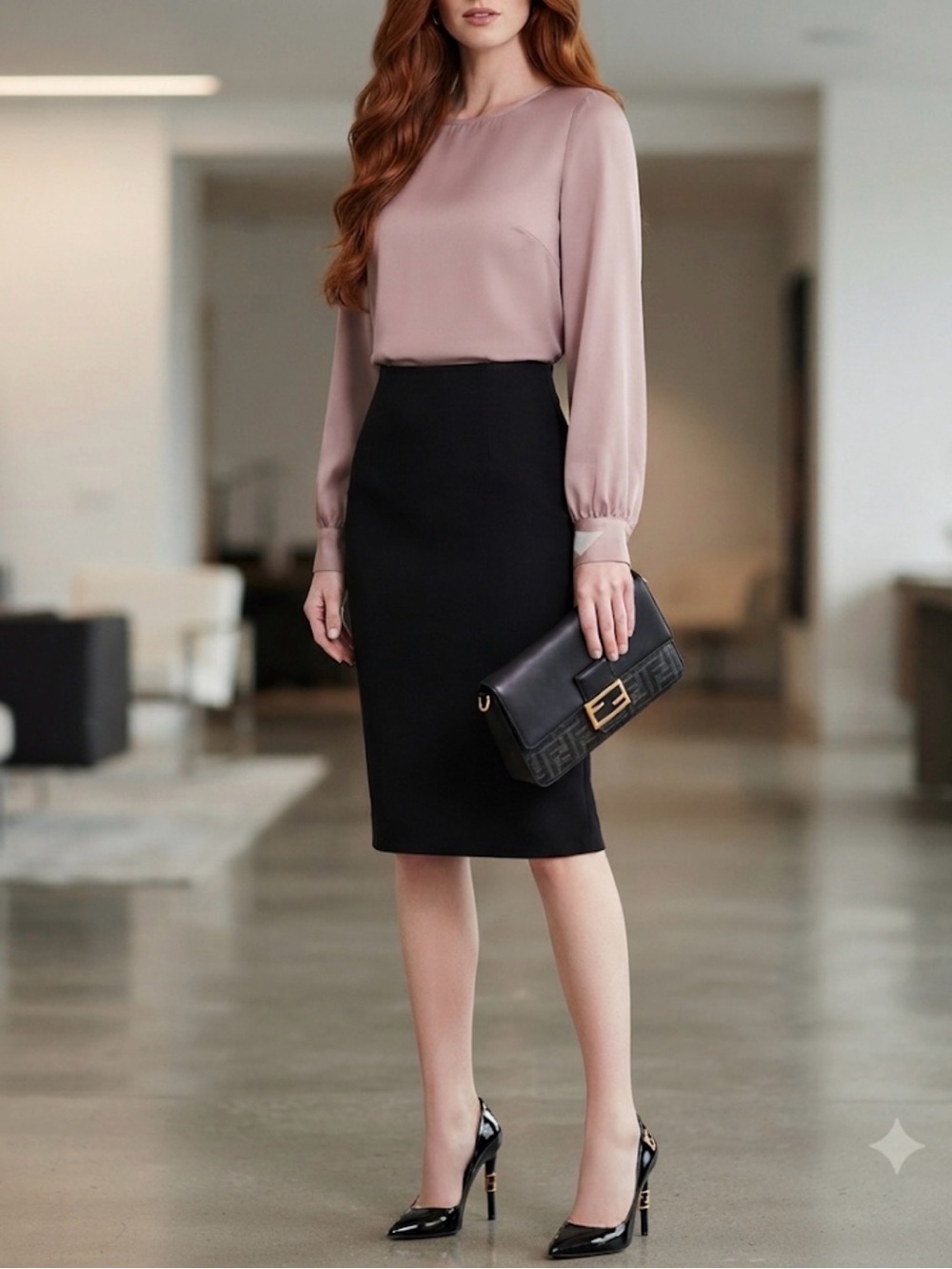 101. Vero Moda Long Sleeve Blouse in Dusty Rose